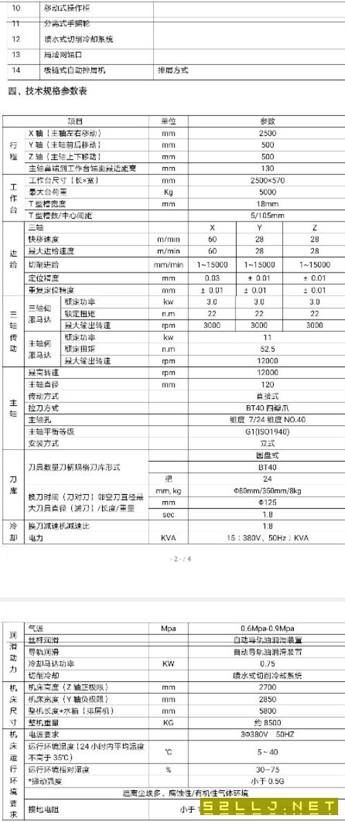 哈驰BT40铸件床身HZ2500型材加工中心