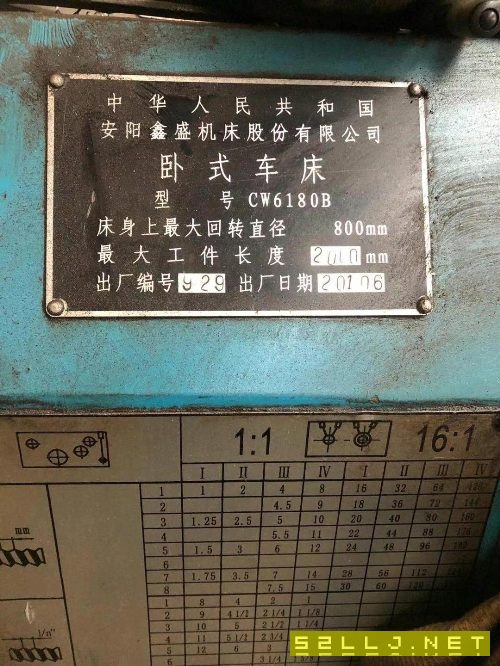安阳车床CW6180Ⅹ2000质量很不错！