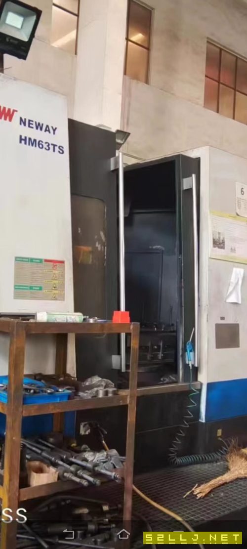 工厂出售钮威63TS卧式加工中心一台，2017年发那克0i一MF系统，工作正常带刀.