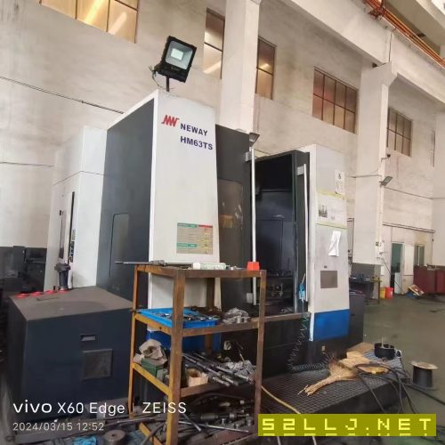 工厂出售钮威63TS卧式加工中心一台，2017年发那克0i一MF系统，工作正常带刀.
