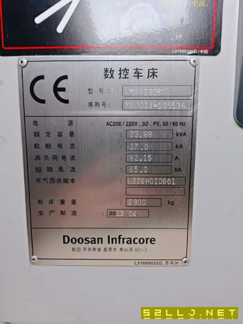 同款四台原装进口斗山斜轨刀塔机：型号