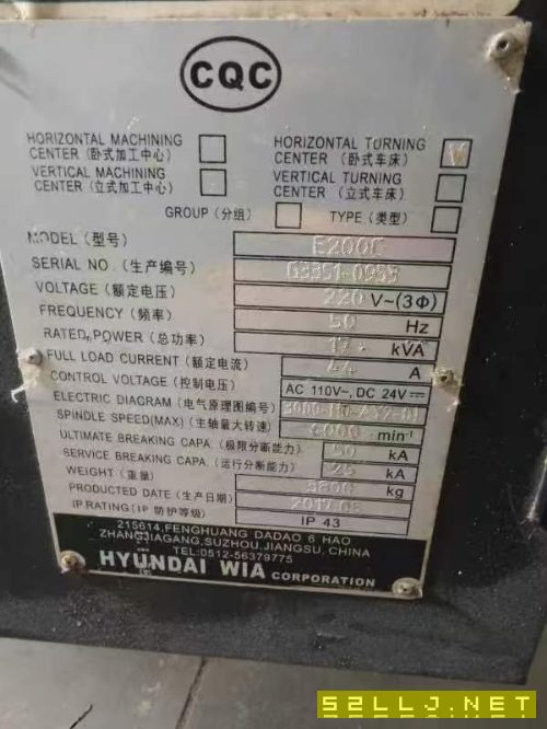 同款6台韩国威亚E200数控车床，带对刀仪、回转直径:55.