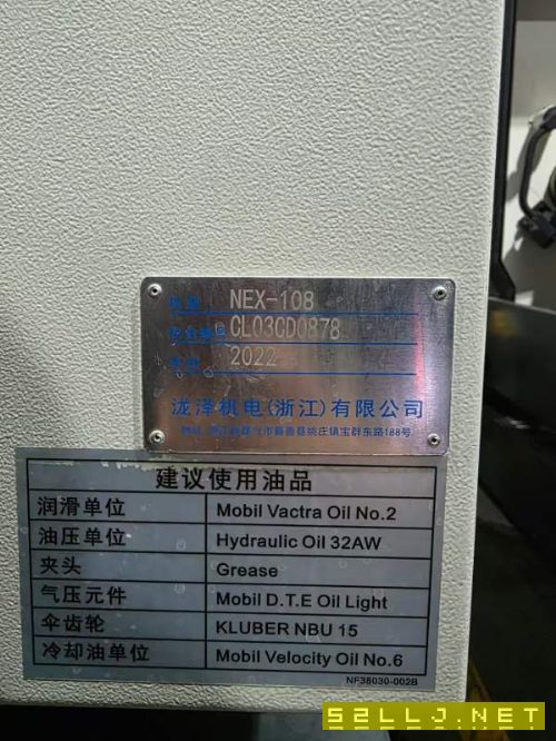 2022年出厂泷泽NEX-108数控车床,发那科0i-TF