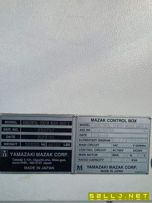 同款两台日本马扎克HCN8800-II卧式加工中心，马扎克MA.