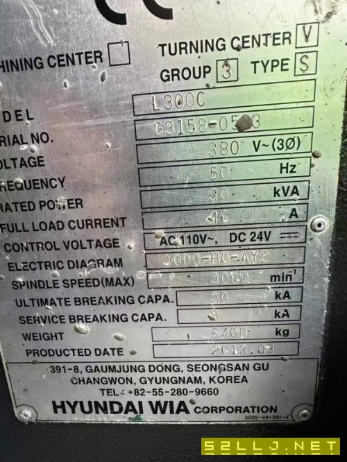 韩国原装威亚300C，15寸液压卡盘，12工位刀塔，带尾座.