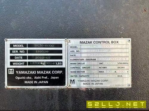 马扎克6000双工位卧式加工中心工作台尺寸：500x500mm.