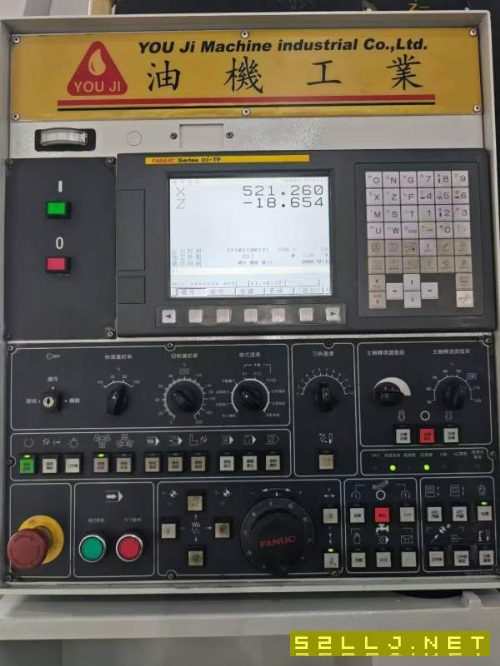 台湾油机KV-600AL数控立车,3台,发那科TF系统,6工位.