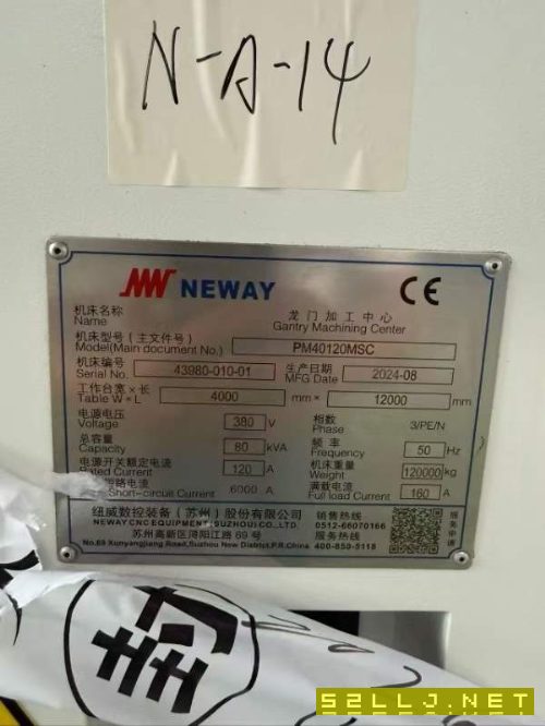 刚刚买下，9.9成新顶配纽威PMMSC动柱龙门一台，发那科.