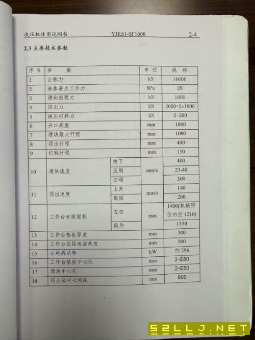 1600吨,伺服电机的油压机全新未用